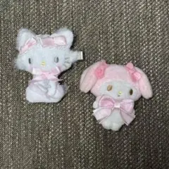 白猫バレリーナ シークレットチャーミーキティとマイメロ　ヘアクリップ