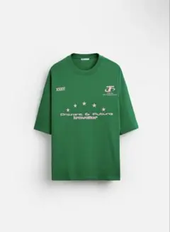 ZARA テキスト プリント Tシャツ オーバーサイズ
