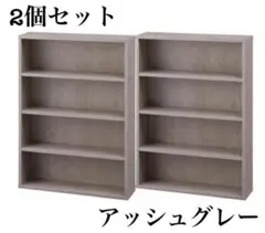 本棚　2点セット　本収納　カラーボックス　コミックラック　アッシュグレー