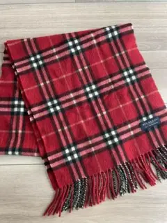 美品☆バーバリー カシミアマフラー 赤