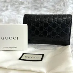 美品✨グッチ マイクロGG キーケース レザー 6連 ブラウン 保存袋