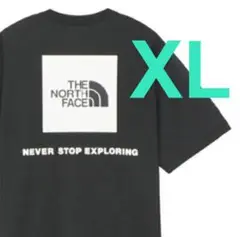 【 XL 】ブラック★バックスクエアロゴ Tシャツ★ノースフェイス