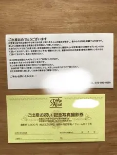 スタジオアリス 撮影優待券 5ヶ月まで