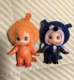 レア　コスチュームキューピー　バイキンマン　ドキンちゃん　キーホルダー　レトロ