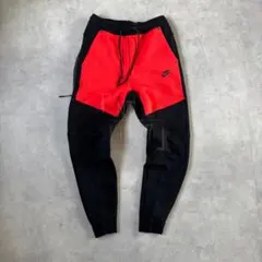 テックフリース NIKE ジョガーパンツ スウェット レッド ブラック L