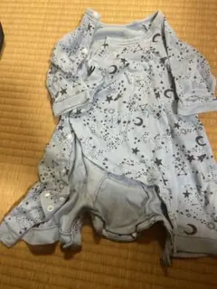 水色 星と月柄ロンパース 70