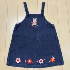 ホットビスケッツ ミキハウス　デニムワンピース ジャンパースカート90