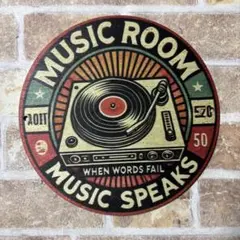 music room木製看板 アメリカン雑貨 サインプレート　世田谷ベース