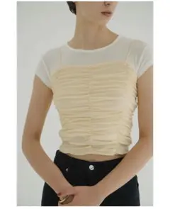 CLANE 新品未使用品 SHIRRING CAMI TOPS