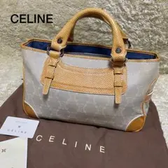 CELINE セリーヌ マカダム ブギーバッグ トート ハンドバッグ イエロー