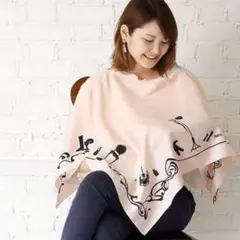 Betta ベッタ　授乳ケープ ポンチョ型 授乳スカーフ　ピンク×ブラック