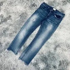 H69 【アングリッド】 切りっぱなしデニム/スキニーパンツ/ローライズ (L)