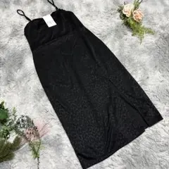 【ZARA】 新品未使用ブラック キャミワンピース スリット入り　総柄