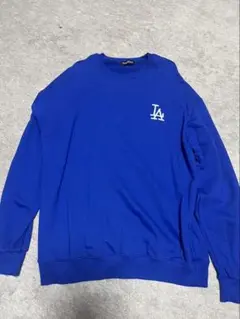 LAロゴ クルーネック トレーナー 青