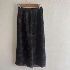 花柄ロングスカート　ブラック