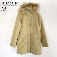 エーグル ダウン ジャケット M リアルファー フード付き 軽量 AIGLE