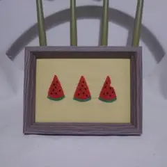 刺繍フレーム⑦『スイカ３兄弟』