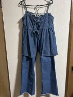 しまむら　レディース　セットアップ　デニム