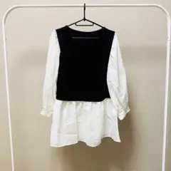 【GlobalWork】レイヤード トップス バルーンスリーブ