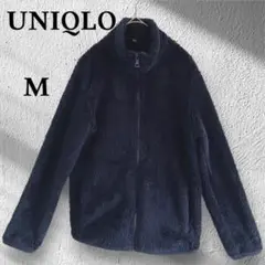 ユニクロUNIQLO/フリースジャケット/フルジップ/スタンドカラー/ネイビーM