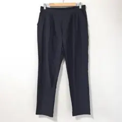 ◉IEDIT　テーパードパンツ　ハイウェスト　ウェストゴム　超伸縮　黒　LL