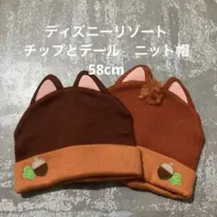 東京ディズニーリゾートチップアンドデールの耳付きニット帽　２つセット