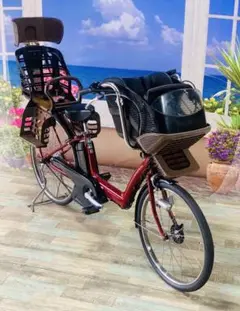1319 電動自転車ヤマハ子供乗せ 26インチ ハイクオリティ レッド