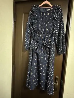 アクシーズファム ワンピース 花柄 ネイビー