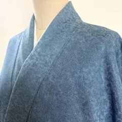 2m1450 着物 正絹 袷 江戸小紋 鮫小紋 青 白 柄物 和装