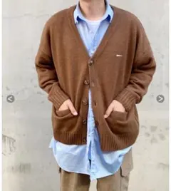 DESCENDANT/NURSE KNIT CARDIGAN (BROWN) 2
