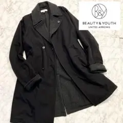 【BEAUTYu0026YOUTH】ダブルフェイス トレンチコート L ウール×ナイロン