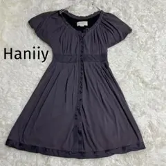 ＊Haniiy＊ハニ イワイ【LL】ワンピース 上品　裏地あり　パフスリーブ
