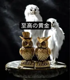 フクロウ置物 2体セット　真鍮　ふくろうペア 開運・幸せを呼ぶ インテリア