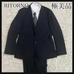 ［極美品］RITORNO ブルーチェック柄　ブラック　大きいサイズ