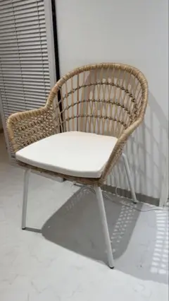 IKEA NILSOVE ニルソーヴェ / NORNA ノールナ NILSOVE / NORNA chair with chair pad rattan white/Laila