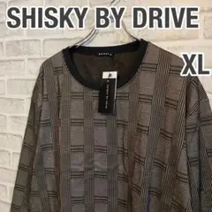 【タグ付】shisky シスキー 裏起毛 グレンチェック 黒 グレー XL
