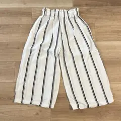 kids ストライプ ワイドパンツ　ガウチョパンツ