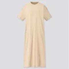 ユニクロ　マーセライズコットンロングTワンピース　半袖　UNIQLO Lサイズ