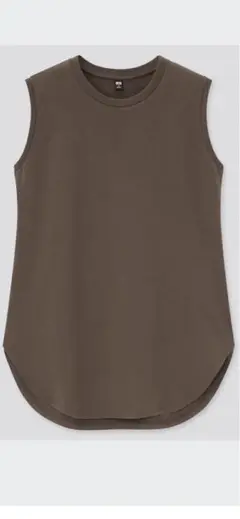ユニクロ UNIQLO スムースコットンシャツテールT（ノースリーブ）