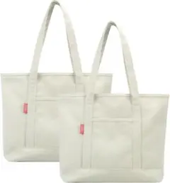 【未使用品】トートバッグ　キャンバスバッグ　ベージュ　大容量　A4 カジュアル