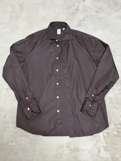 【美品】フィナモレ バリ シモーネ カッタウェイシャツ　ブラウン