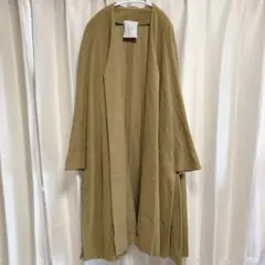 Sybilla ポンチョ風 ロングガウンコート ウールシルク マスタード 40
