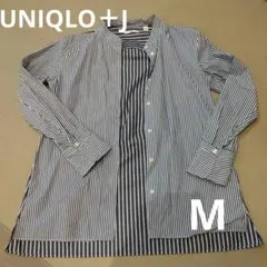 UNIQLO＋J　ストライプ 長袖シャツ 青と白