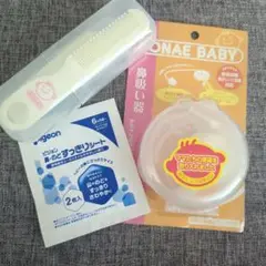 ベビーグッズ　鼻吸い器　鼻・のどすっきりシート１枚　ブラシ　３点セット