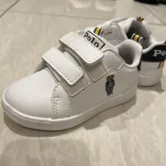 【美品】Polo RALPH LAUREN ホワイトスニーカー テディベア ポロ