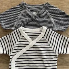 (60cm) 2枚セット PETIT BATEAU 半袖 ラップ ボーダー