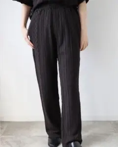 ooju オージュ インドレース イージーパンツ ブラック　野尻美穂