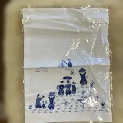 ベトナム土産　青色刺繍巾着袋　新品未使用品
