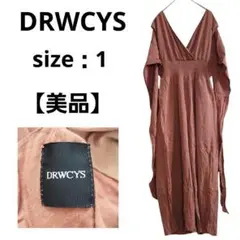 【美品】DRWCYS オールインワン Vネック ブラウン F ウエストゴム