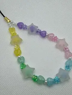 カラフル 星 花 ハート ストラップ
